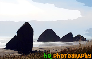 Oregon Coast Big Rocks painting