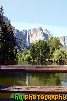 Yosemite Falls & Wood Railing painting