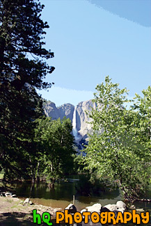 Yosemite Falls in Distance painting