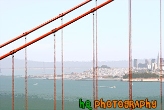 Bay Bridge seen through Golden Gate Bridge painting