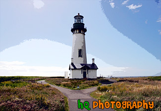 Looking at Yaquina Head Lighthouse painting