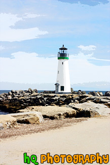 Santa Cruz Lighthouse Up Close painting
