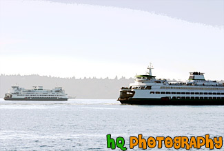 Two Seattle Ferry Boats painting