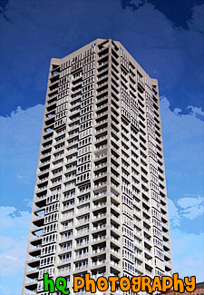 Tall Seattle Apartment Building painting