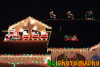 Christmas Lights on a House painting