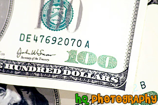 Close up of $100 Bill painting