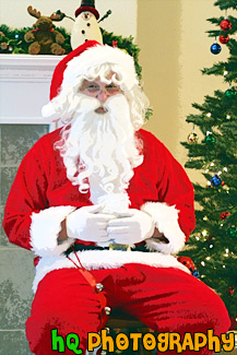 Close Up of Santa Sitting in Chair painting