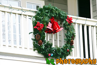 Green Christmas Wreath & Bells painting