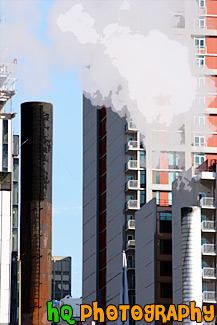 Smoke Stacks in Seattle painting