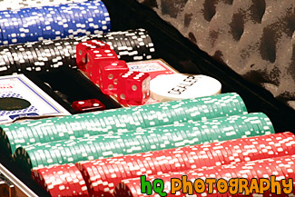 Poker Chips and Dice in Case painting