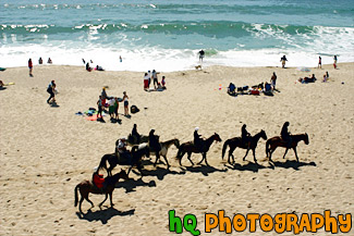 Horse Riding on the Beach painting