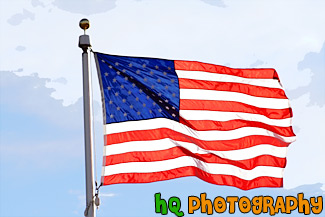 American Flag & Blue Sky painting