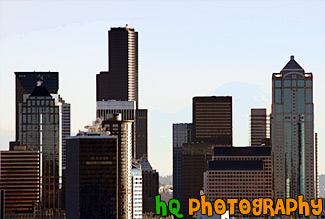 Seattle Buildings & Mt. Rainier in Background painting
