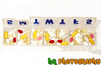 Vitamins in Weekly Pill Holder painting