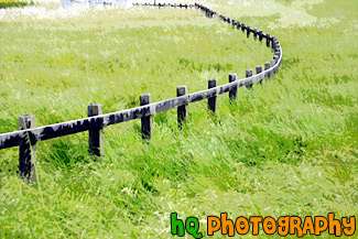 Wooden Fence & Green Grass painting