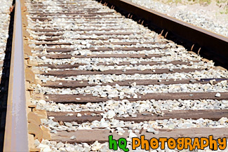 Close up of Railroad Tracks painting