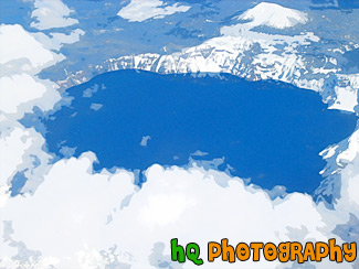 Aerial View of Crater Lake, Oregon painting