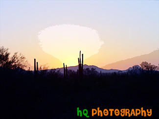 Sunset in Arizona painting