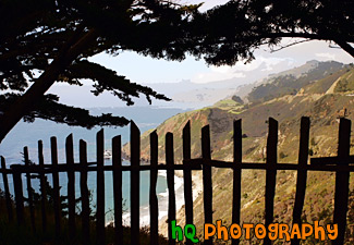 Pacific Ocean View Through Fence painting