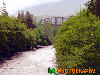 Green River & Old Bridge painting