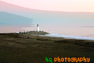 Lighthouse at Santa Cruz, California painting