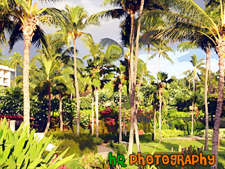 Palm Trees (Makena Resort, Maui) painting