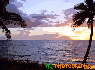 Pacific Ocean Sunset in Maui, Hawaii painting