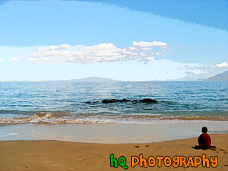 Kid Playing in Sand painting