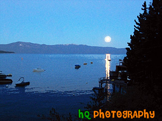 Lake Tahoe - Moon Rising painting