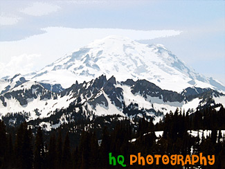 Close up of Mt. Rainier at Tipsoo Lake painting