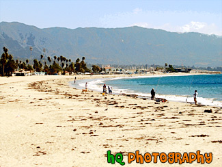 Life at Beach in Santa Barbara painting