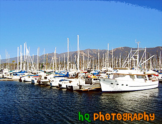 Boats of Santa Barbara, California painting