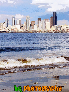 A View of Seattle from Alki painting