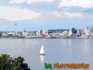 Seattle and Sailboat painting