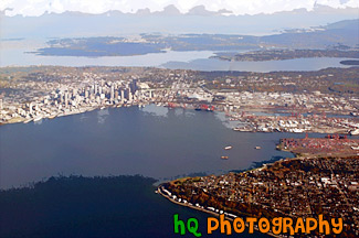 Aerial View of Seattle, Washington painting