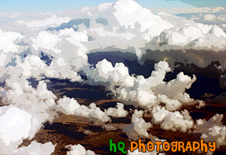 Aerial Puffy Clouds painting