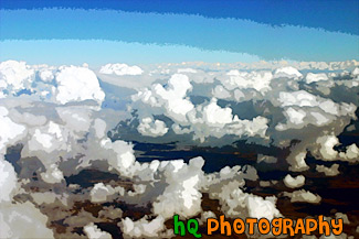 Puffy Clouds Aerial View painting