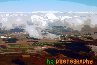 Arizona Aerial View with Puffy Clouds painting