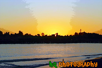 Bright Orange Santa Cruz Sunset painting