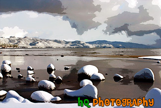 Lake Tahoe Clouds and Snow painting