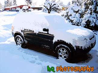 Ford Escape Covered in Snow painting