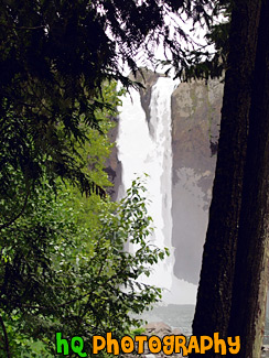 Snoqualmie Falls Behind Trees painting