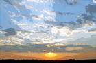 Blue Sky, Clouds & Orange Sunset digital painting