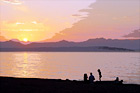 Alki Beach Sunset & People digital painting
