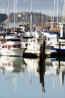 Close Up of Sailboats & Reflection digital painting