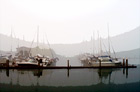Sailboats in Fog digital painting