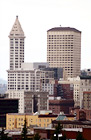 Seattle Buildings & Clouds digital painting