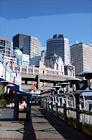Looking at Seattle Buildings From Pier digital painting