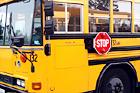 Side Front View of School Bus digital painting