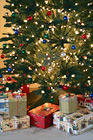 Presents Under Christmas Tree digital painting